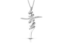 Collana PG Gioielli Donna Croci Stilizzate in Oro bianco Diamante 0.18 Ct CRD369/2 - CRD369/2